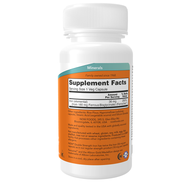 قرص آهن ناو 36 میلی گرم 90 عدد NOW Iron 36 mg