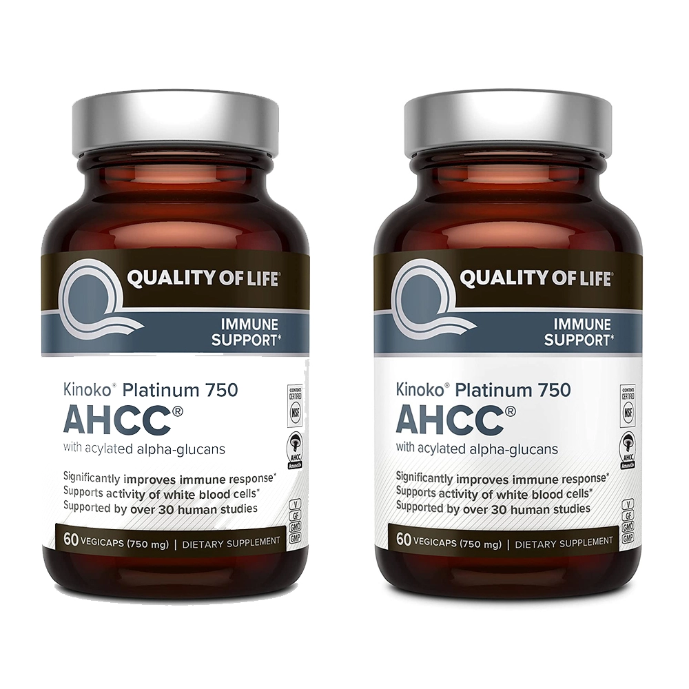 پکیج 2 عددی قرص کینوکو پلاتینیوم AHCC مدل 750 میلی گرم Kinoko' Platinum AHCC