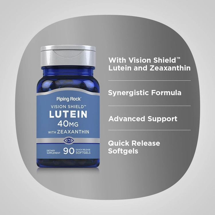 ‌ لوتئین 40 میلی گرم پایپینگ راک Piping Rock Lutein with Zeaxanthin 40mg | 90 Softgels | Eye Health Vitamins