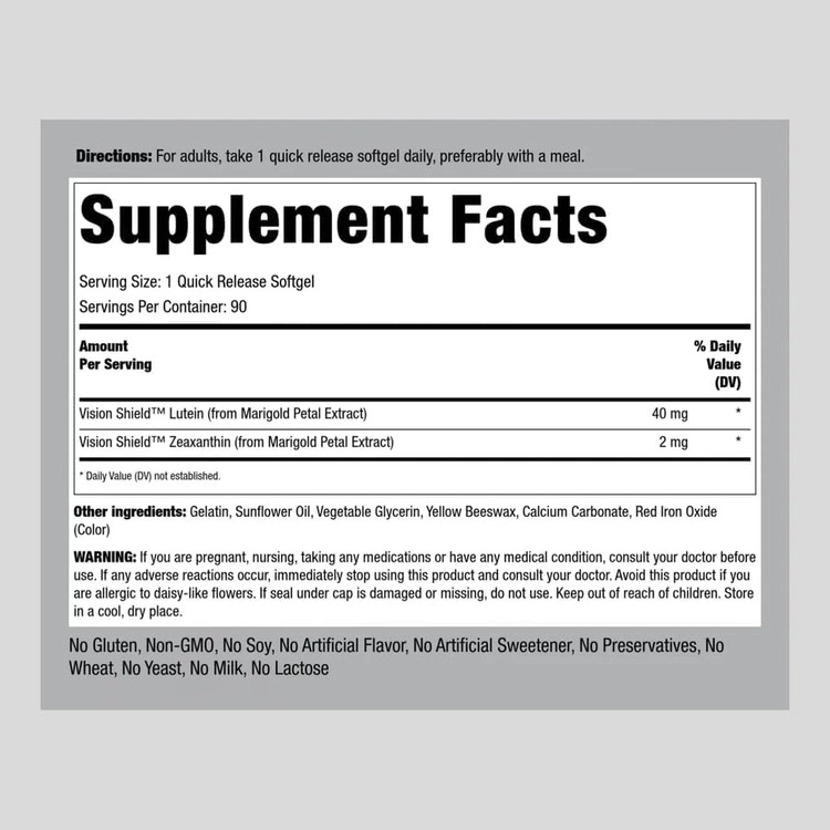 ‌ لوتئین 40 میلی گرم پایپینگ راک Piping Rock Lutein with Zeaxanthin 40mg | 90 Softgels | Eye Health Vitamins